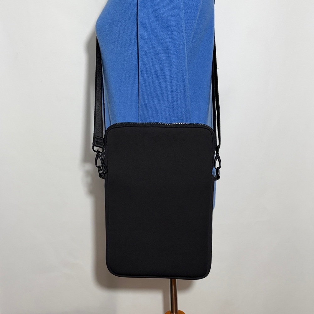 Dagne Dover Black Neoprene Computer Crossbody Sleeve Bag